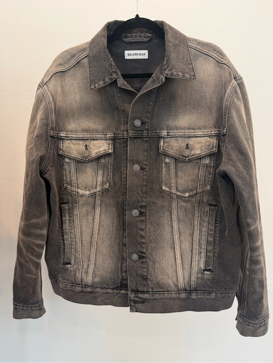 Balenciaga Jackets & Blazers - Balenciaga Oversized Washed Black Denim Jacket Size 34